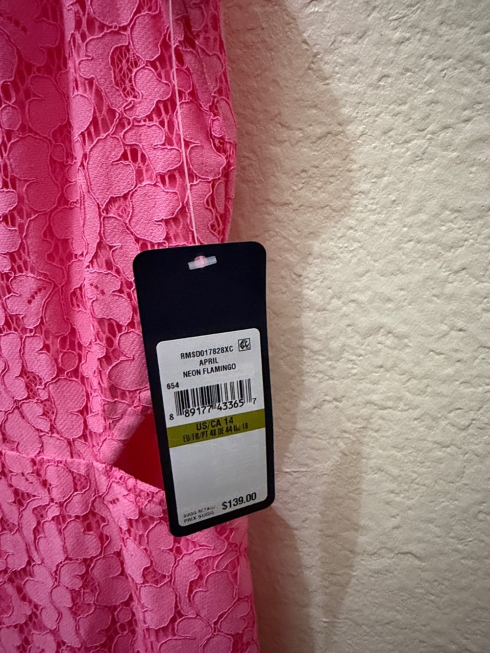RACHEL Rachel Roy Bright Pink Lace Midi Sheath Dress - Picture 4 of 7